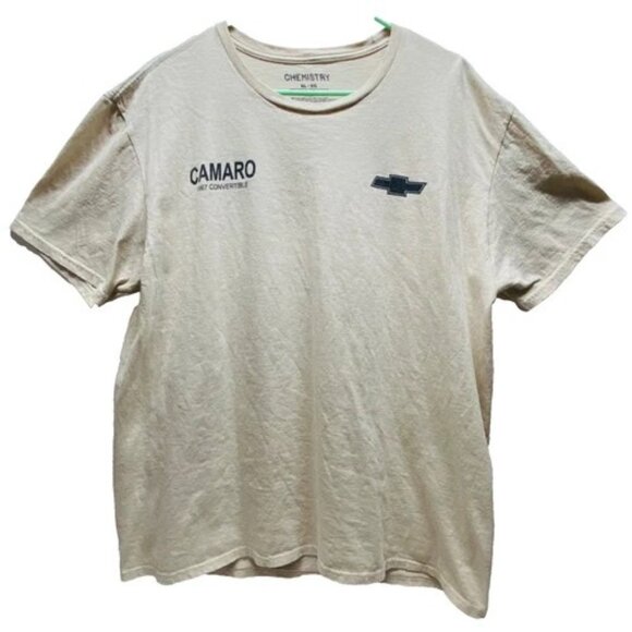 Chemistry T-Shirt Men's XL Chevrolet Camaro 1967 Convertible Tan Short Sleeve - Picture 1 of 5